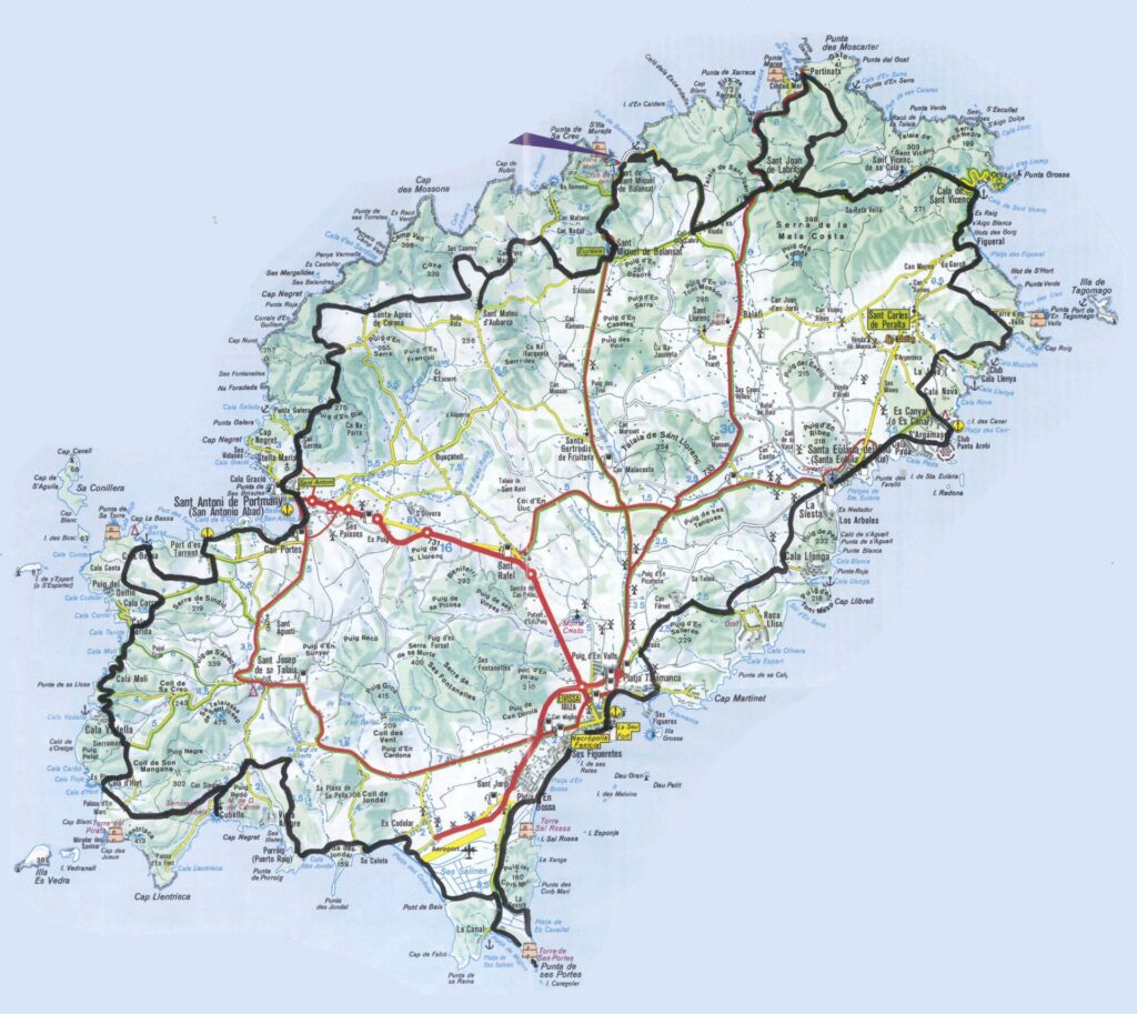 mapa Ibiza sun & dance